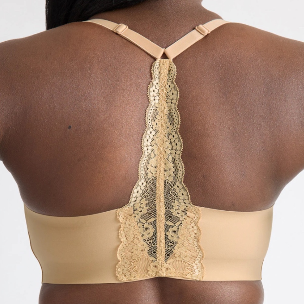 Knix Lace Racerback Knixy Bralette Sz XL Honey Peach